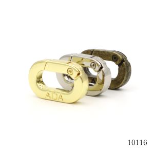 Small Key Chains Accessories Oval Spring Ring Clasp With Custom Engraved Logo