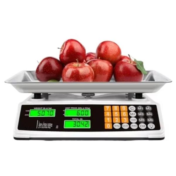 Balance commercial en acier inoxydable Rectangle Veidt ACS-809 30kg pour une mesure précise du poids dans les restaurants, les tiroirs-caisses et l'alimentation.