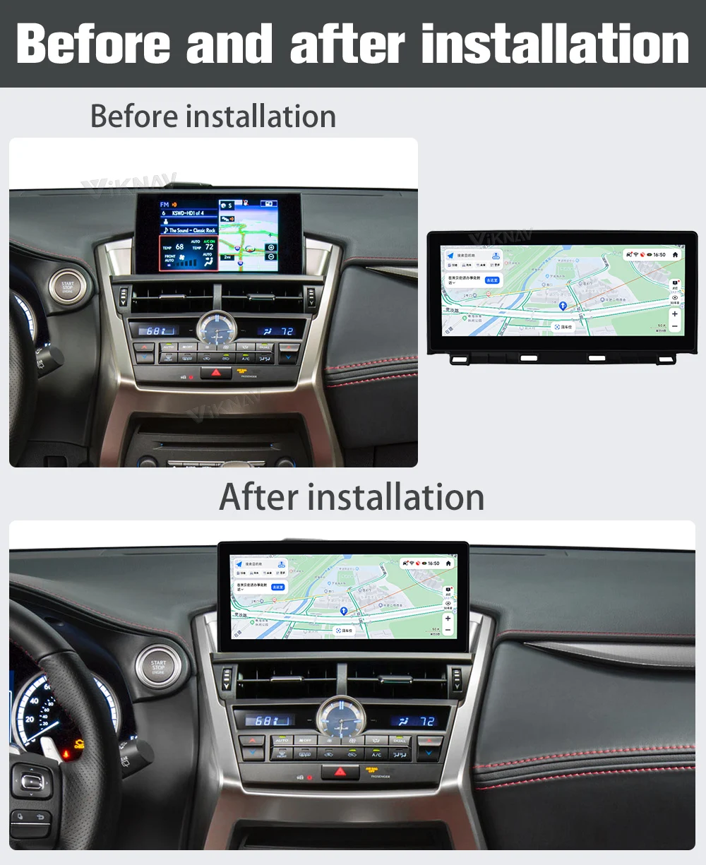 Авторадио Viknav Для LEXUS NX (2018-2020) 12,3-дюймовый сенсорный экран Беспроводной Carplay GPS навигация ЖК-дисплей