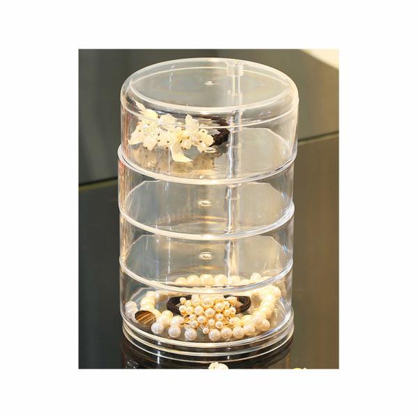 Stackable Clear Plastic Hair Accessory Containers Jewelry Storage Organizer with Lids