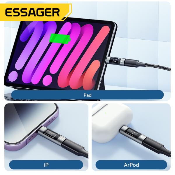 ESSAGER ES-OTG25 Series USB C Lightning OTG Adapter 3A For Apple IPhone