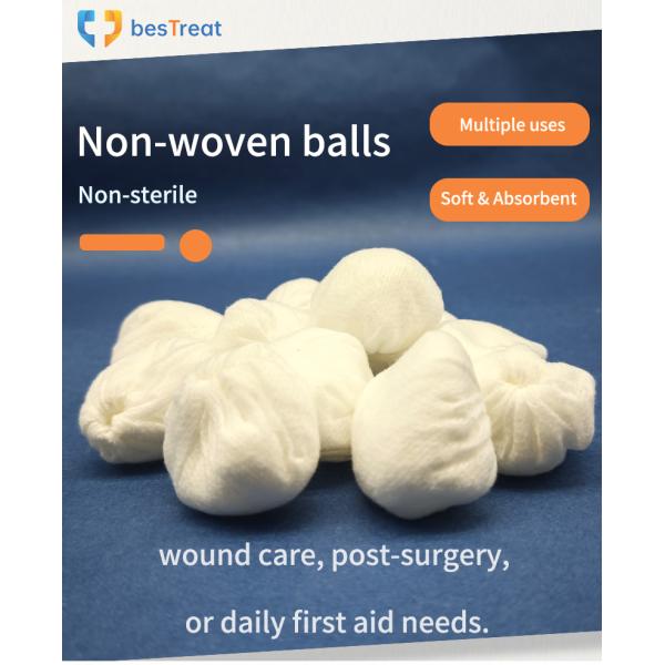 Non-woven Balls Non-sterile 5cm Gauze Balls Non-sterile Hot Sale Disposable Sterile Cotton Non-woven Organic Medical Gauze Ball