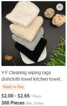 Y-F Kitchen Crochet Wash Cloth 100% Cotton Eco Friendly 3pk 9x9 Knitted Wash Dish Cloths
