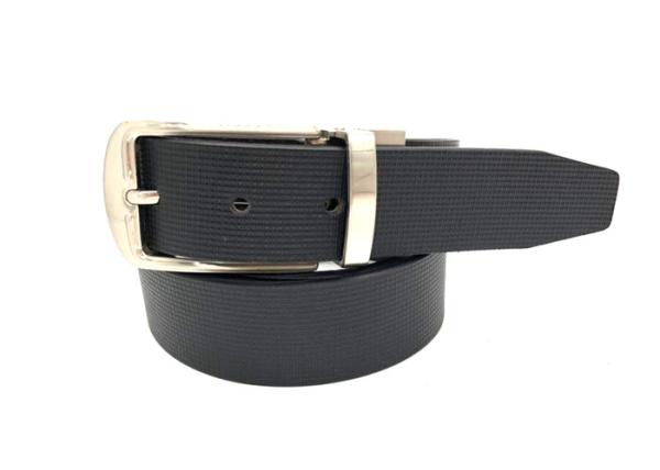 Reversible Buckle Mens Genuine Leather Dress Belt / Thick Black Belt For Dress