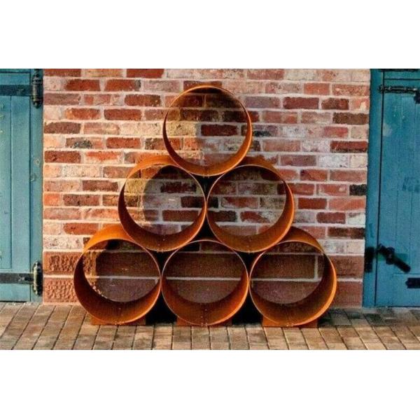 Outdoor Modular Metal Circular Firewood Storage Corten Steel Log Store