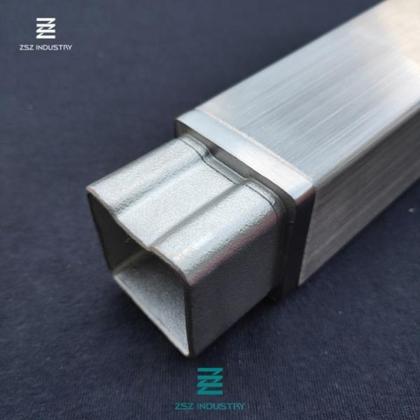 Stainless Steel Square Baluster Connectors , Stair Rail Connectors 40x40x2.0mm