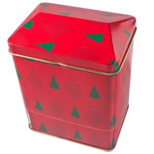 O vermelho imprimiu latas vazias do presente com tampa, frasco Casa-Dado forma