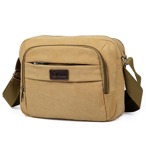Buckle Solid Vintage Canvas Messenger Bag Casual Portable Shoulder Bag