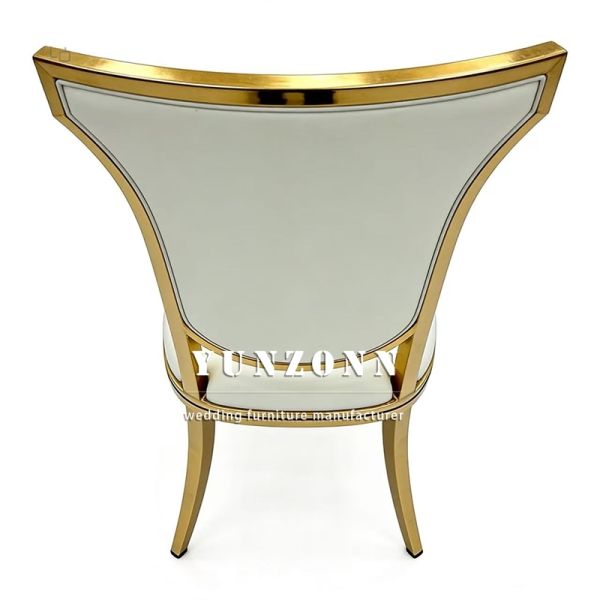 Hot Sale Modern Cheap Wedding Party Events Furniture High Back Stainless Steel Gold Banquet Dining Chair