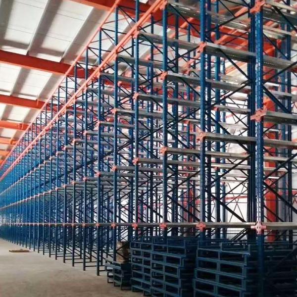 Powder Coated Steel Construction Drive In Racking For Heavy Duty Warehouse Storage