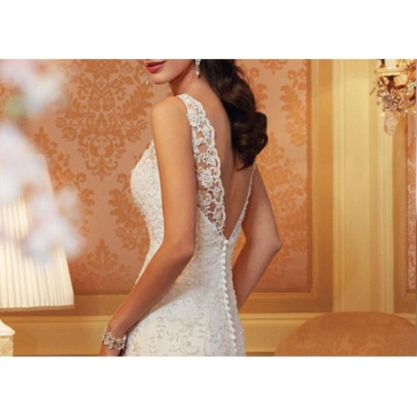 Romantic Mermaid Bridal Gowns , Ivory Mermaid Wedding Gown Long Fishtail