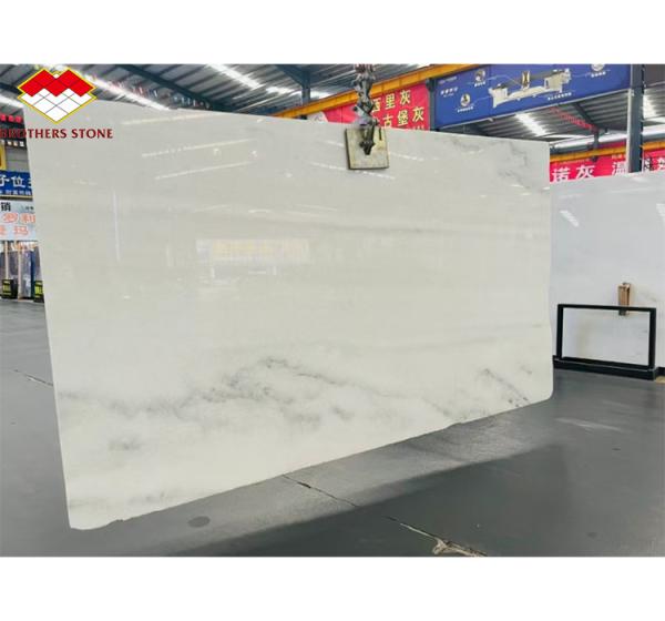 Hotel Design Style Modern White Marble TV Wall Board Panel for Home Renovation Project