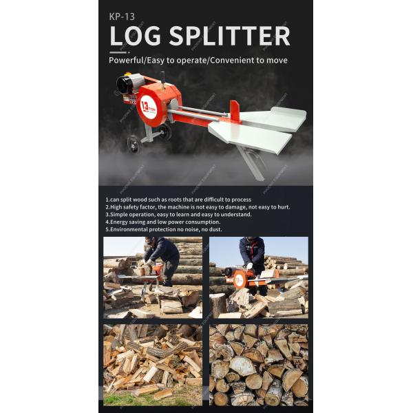 Horizontal 13-ton Electric Log Splitter Ideal for Small Scale Wood Splitting at Home