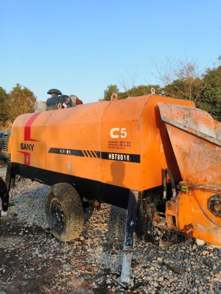 Semi Dry Shotcrete Concrete Trailer Pumps Lager Scale Sany 8m Sup3 Per Hour