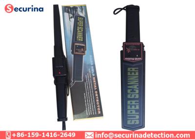 Preto de pouco peso portátil do varredor da varinha do detector de metais da segurança com alarme audio