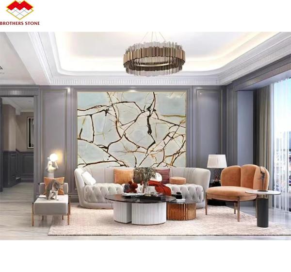 Blue Roma Quartzite Big Slab Suitable for Hotel Interior Wall and Kitchen Countertop