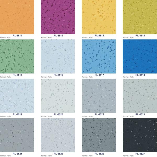 Couche de revêtement de sol de 1,5 mm homogène pour les salles médicales