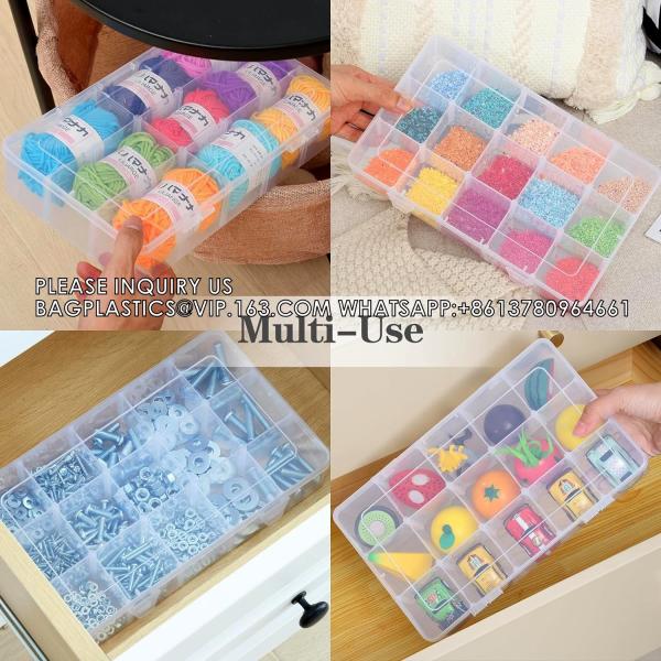 Girds Clear Plastic Organizer Box Storage For Washi Tape Tackle Box Jewelry Crafts Organizer, Container