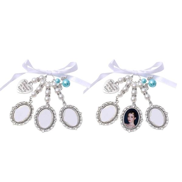 Charm de bouquet de mariée avec pendentif perle Photo Pendentifs DIY Sublimation Charms de bouquet de mariée