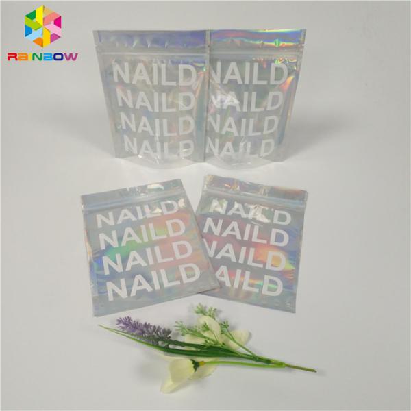 Material plástico liso Ziplock de empacotamento cosmético de Mylar do holograma claro do saco da soldadura térmica