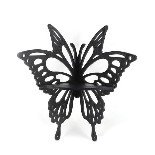 Custom House Decoration Wall Hanging Jewelry Holder Storage Organizer Wooden Butterfly Display Shelf