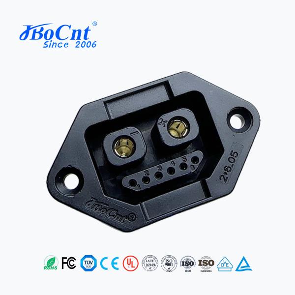 Compact 2+6P-3 EV Charging Plug And Socket , Electric Vehicle Charger Connector