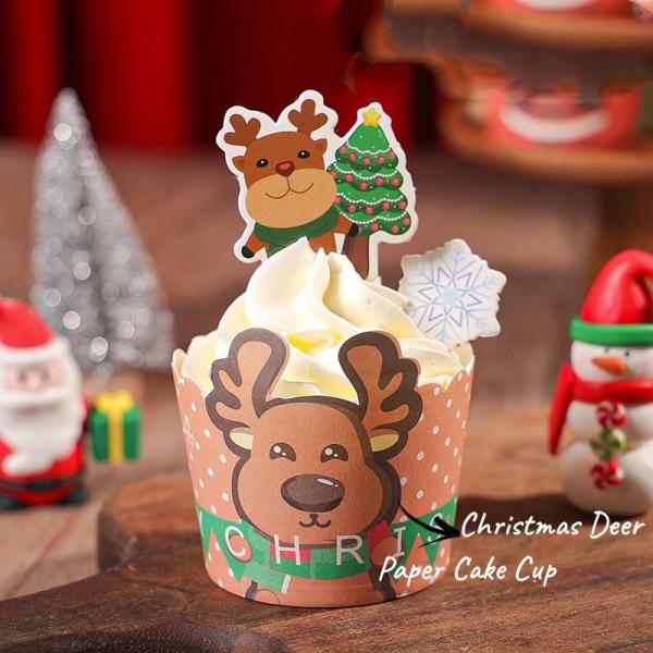 Disposable and Environmentally Friendly Paper Cake Cup for Christmas