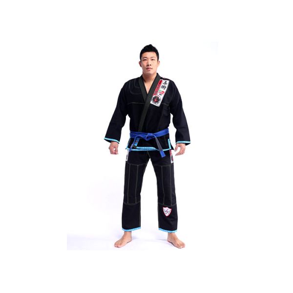 Logo brodé de kimono de Jiu-Jitsu brésilien bleu BJJ GI pour homme