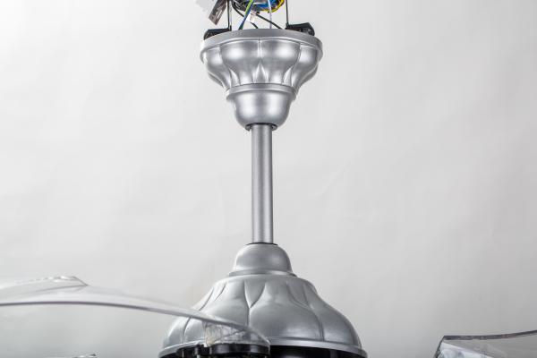 6000K 3600lm Fancy Ceiling Fan Lights Silver Collapsible Ceiling Fan With Pop Out Blades