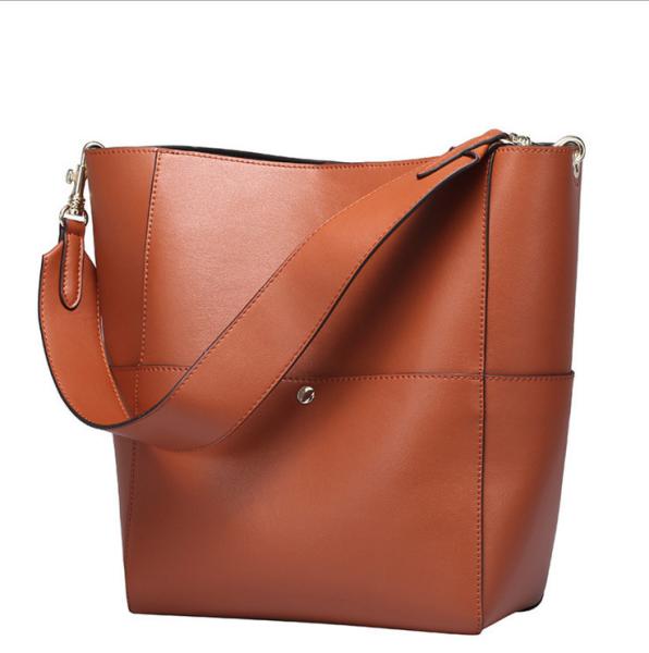 Pure Leather Handbag Bucket Bags for Women Hot Sale Cowhide Single Shoulder Bag
