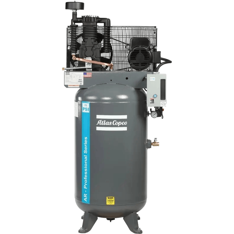 8090303325 Atlas Copco AR-T39 7.5HP 230V 1Ph 80Gal Vertical 2 Stage Piston Compressor