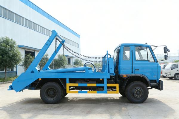 Pit Type Swing Arm Garbage Truck Dongfeng 10 Cbm 6 Wheels 190 HP