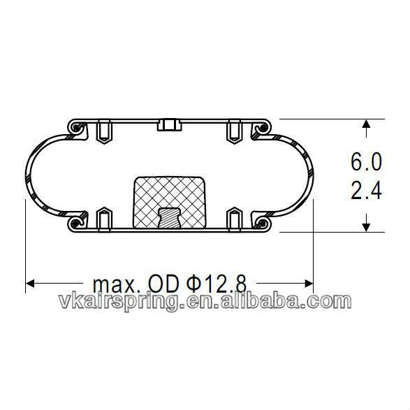 Única mola de suspensão complicada 1R12-301/FS330-22 da mola de ar/ar 468 W01-358-7009