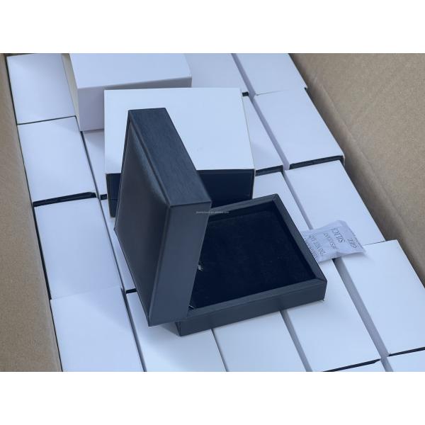 Customized Luxury Black PU leather Pendant Box/Small Necklace Box