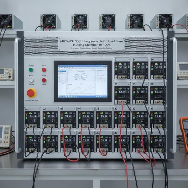 2400W/CH 36CH Programmable DC Load Burn-In Aging Chamber 10-100V for Server Telecom Power Supply Reliability Testing