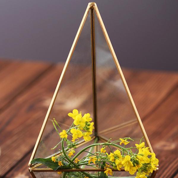 Handmade Glass Homeware Irregular Diamond Shaped Desktop Glass Terrarium Planter