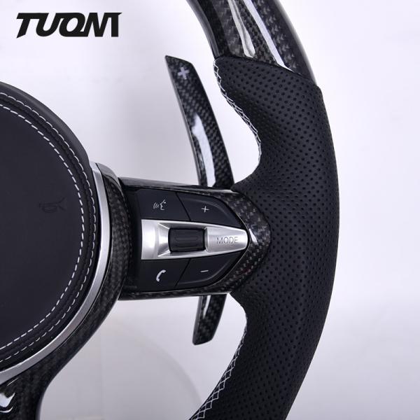 BMW Genuine Leather Carbon Fiber Steering Wheel With LED Design