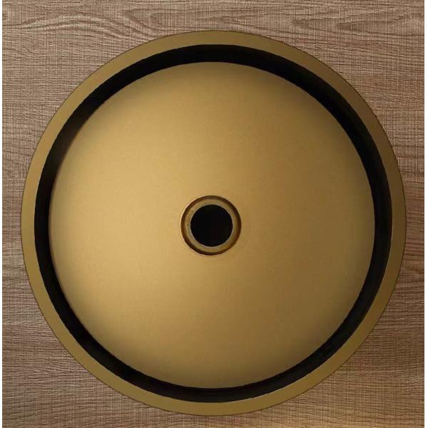 Stainless Steel 304 Stainless Vessel Sinks , Gold Bathroom Sink Bowl For Cabinet Lavatory