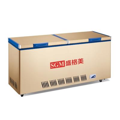 Modern Supermarket Island Chest Freezer Powder Coating Finish
