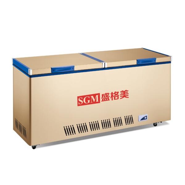 Modern Supermarket Island Chest Freezer Powder Coating Finish