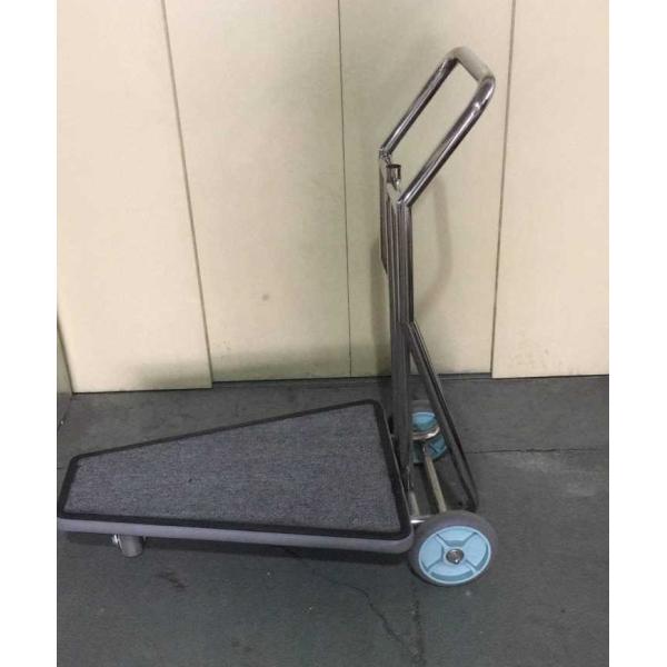 Chariot à bagage d'acier inoxydable de Chrome avec le présentoir d'hôtel de