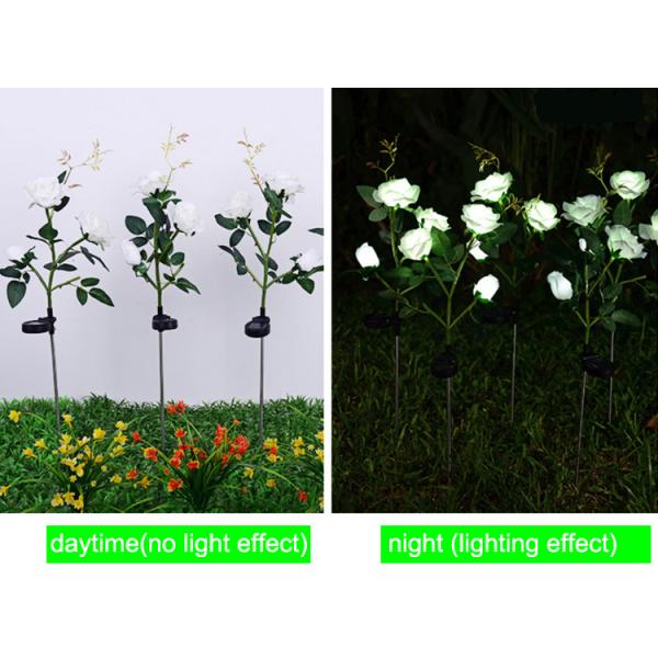 Solar three heads rose lights Ground decoration lawn lamp