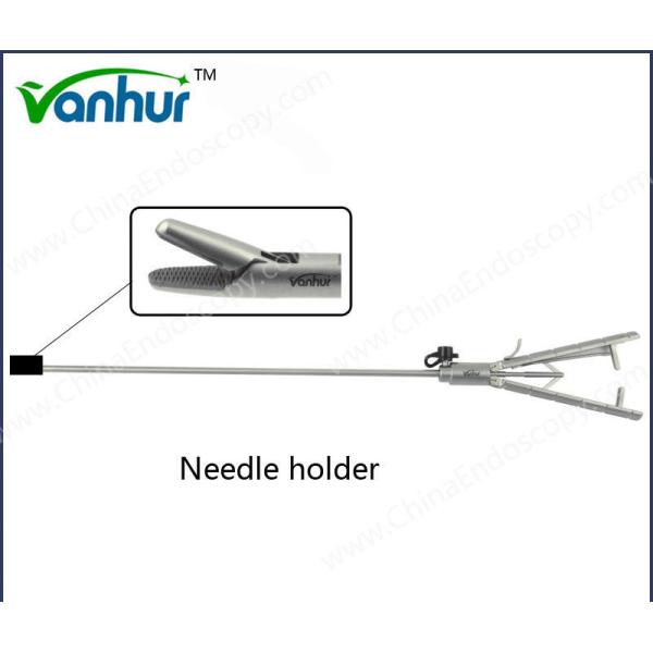 Precision Enhancing Steel Laparoscopic Needle Holder with Rachet ISO13485 Certified
