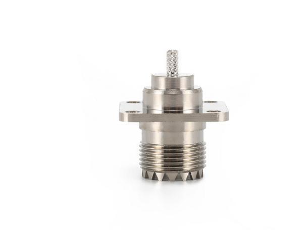 UHF female flange Connector for RG316 cable crimp