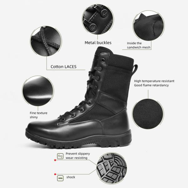 Shockproof Tactical Military Leather Boot Antibacterial Moisture Proof Army Training Boots