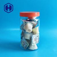 Petisco hermético claro da manteiga de amendoim em volta dos frascos plásticos com tampas 38oz 1120ml 1000g