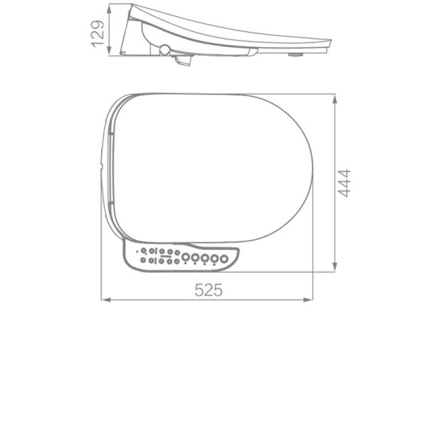 крышка туалета 525x444x129mm современная умная, полная умная крышка сидения унитаза
