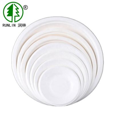 Placas brancas da polpa descartável biodegradável do bagaço da cana-de-açúcar da louça