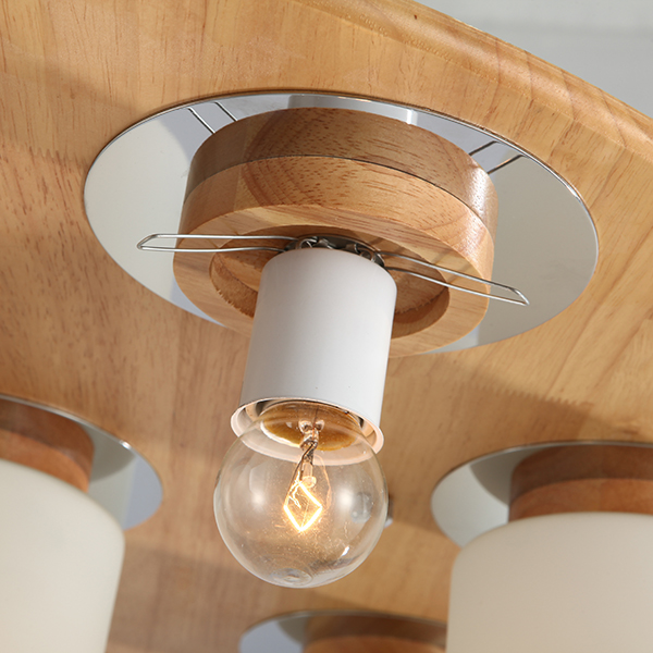 Mini size single E27 socket energy saving wood ceiling lamp best quality with best price