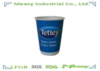 Blue 400ml Disposable Paper Cups For Hot Coffee / Milk / Insulation